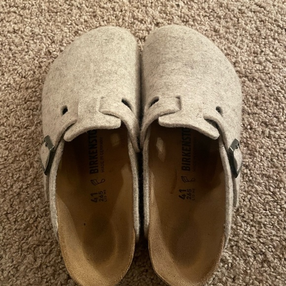 Size Eur 41 Birkenstock Boston Wool Clogs Beige (Eggshell) - Picture 3 of 5